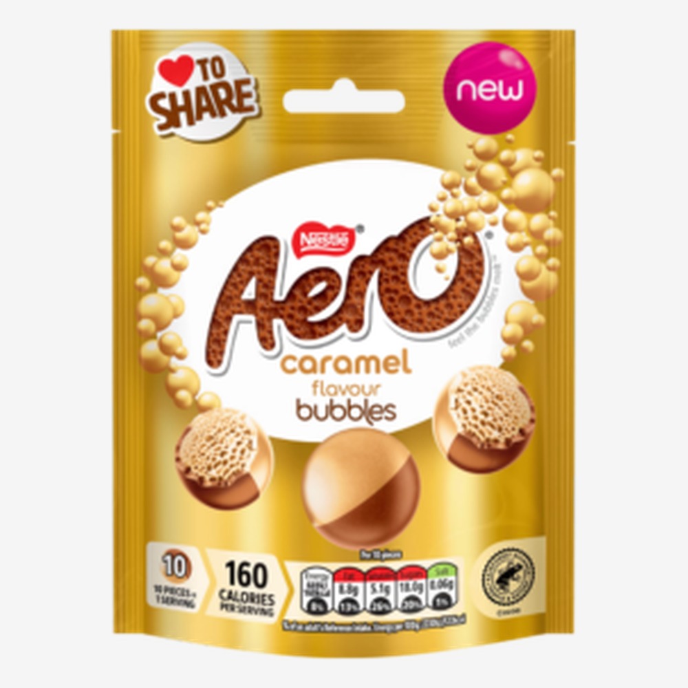 Nestle Aero Caramel Bubbles 92g