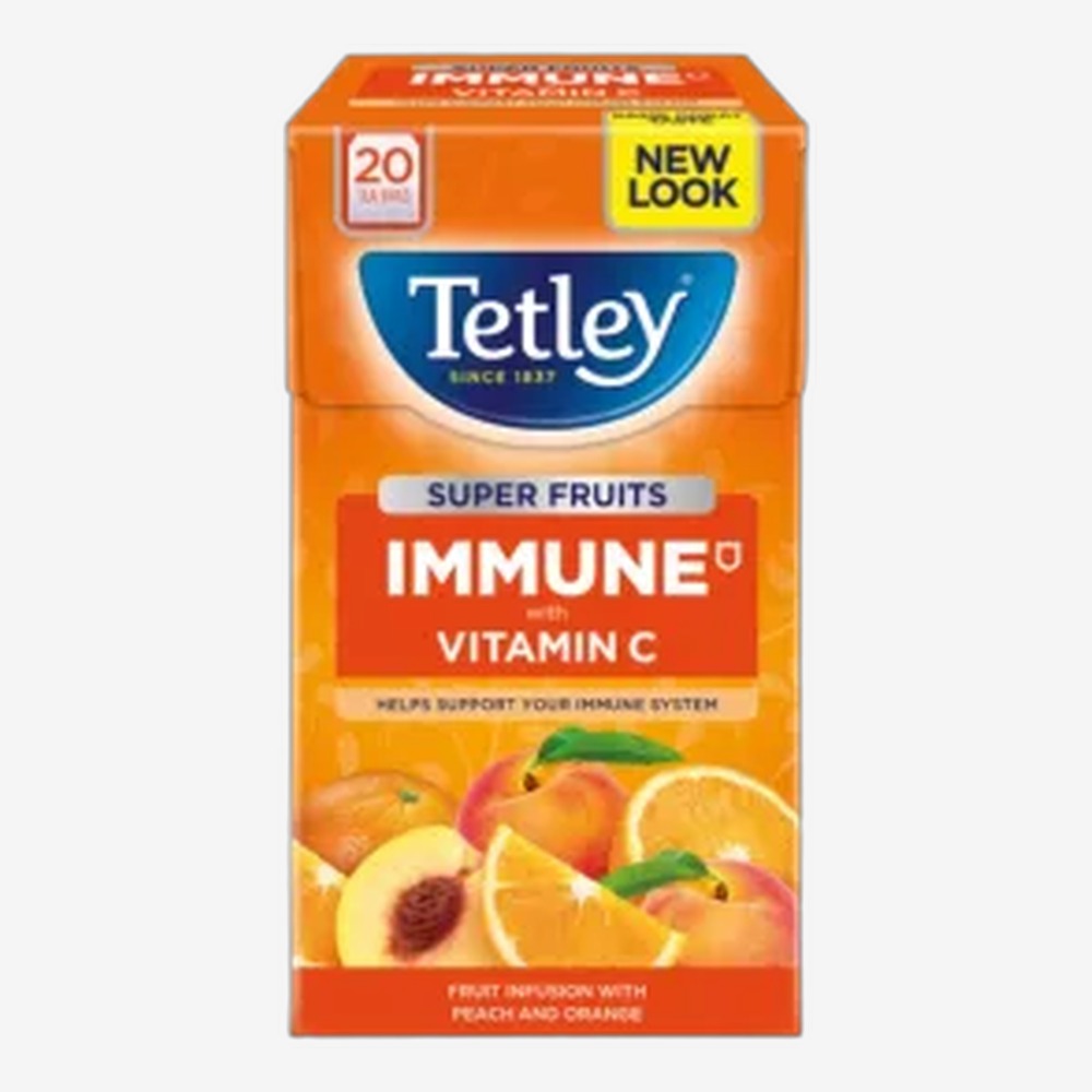 Tetley Super Fruit Immune Peach & Orange 20 Bags